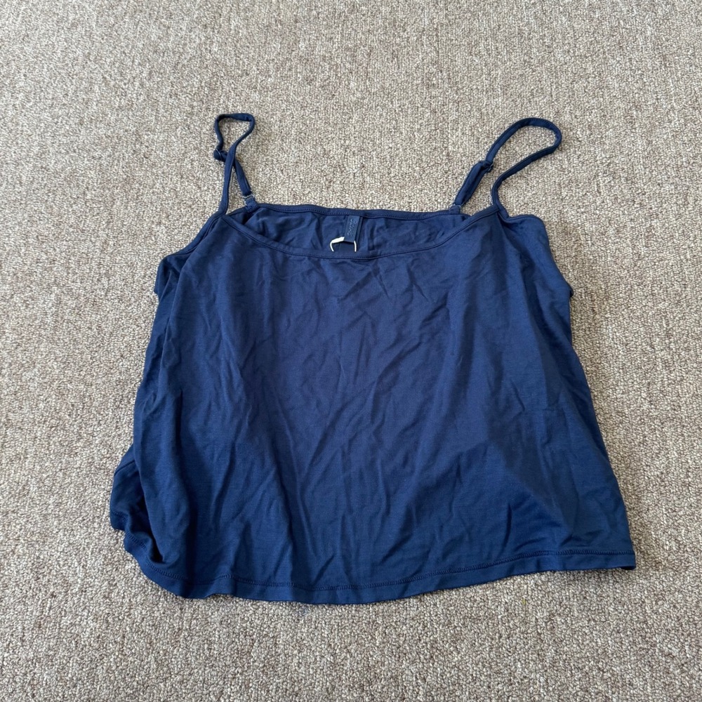 SKIMS Sleep Cropped Cami Navy Blue Adjustable Straps TP-CRP-4084 Womens 4X NWT